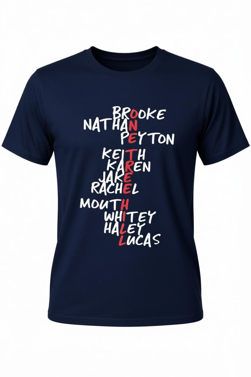 One Tree Hill Character Names - T Shirt - Black