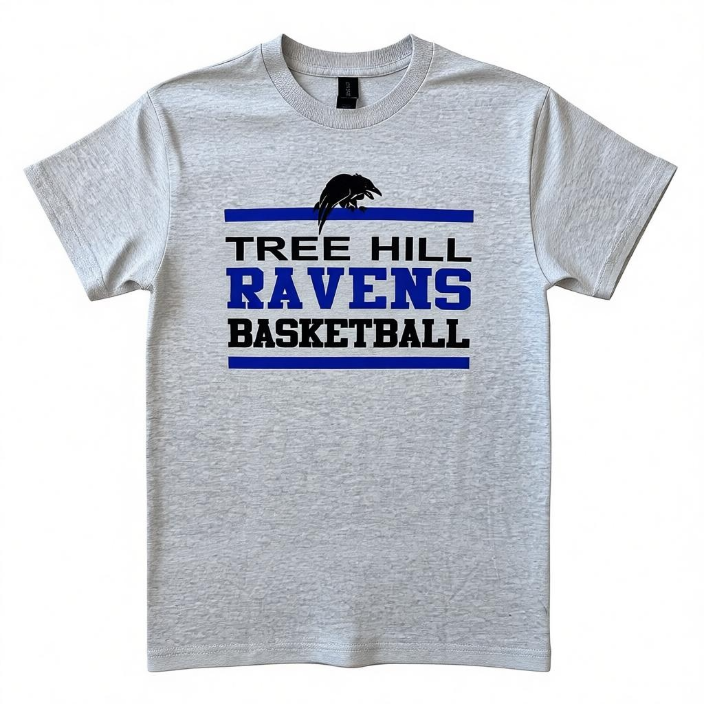 Tree Hill Ravens Basketball Film - T Shirt - Ash
