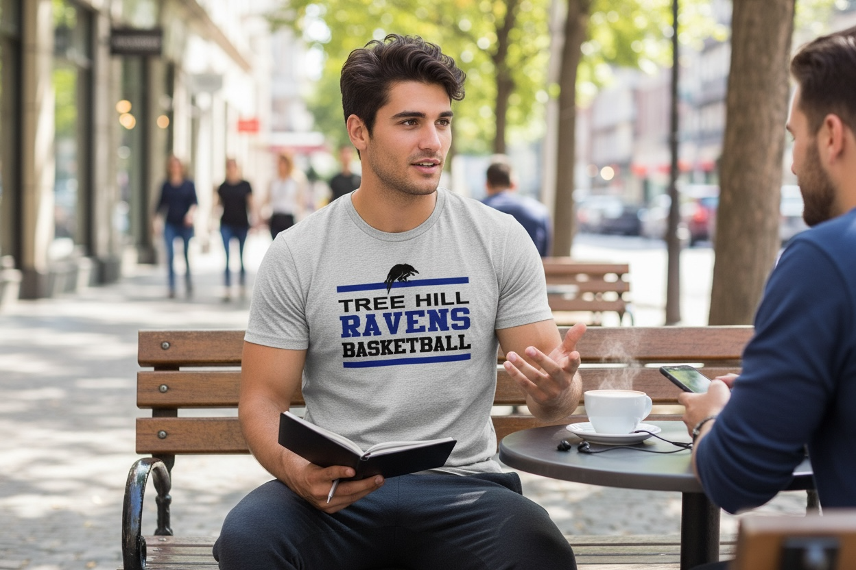 Tree Hill Ravens Basketball Film - T Shirt - Ash