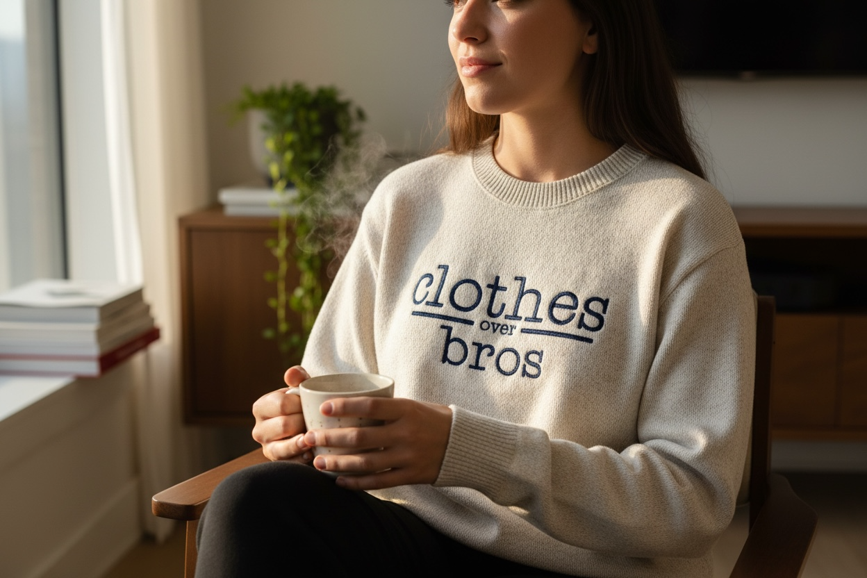 Clothes Over Bros Nantucket  Tv  Embroidered Sweatshirt  One Tree Hill - Oatmeal