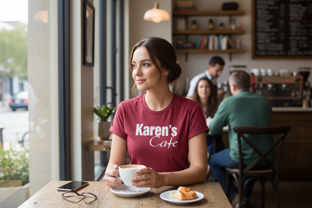 Karens Cafe One Tree Hill  - T Shirt - Heather Cardinal