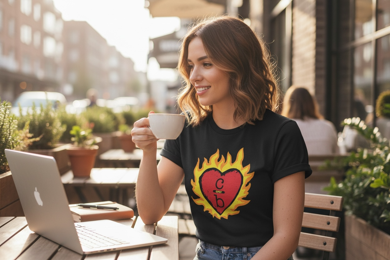 Clothes Over Bros Flame Heart - One Tree Hill - T-Shirt - Black