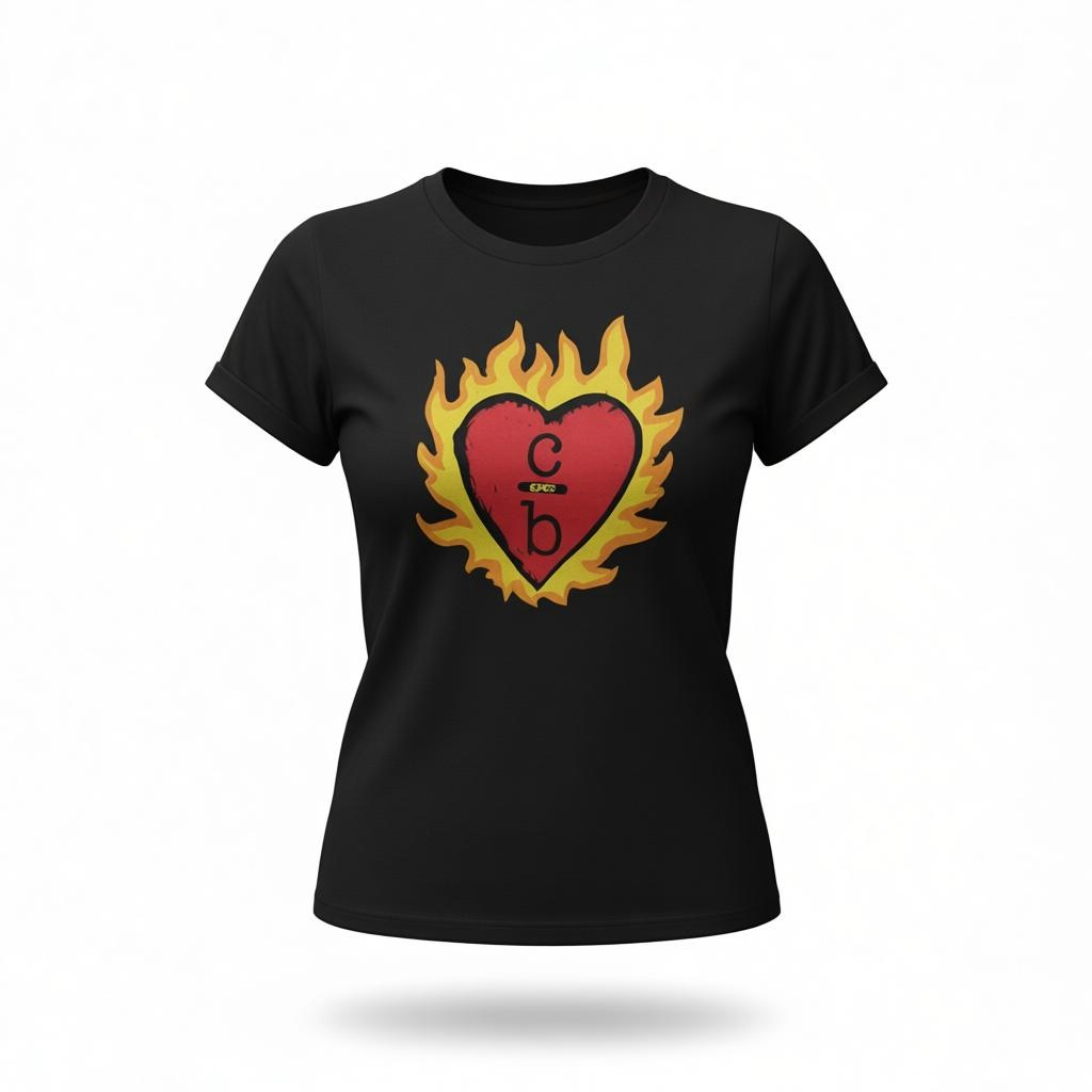 Clothes Over Bros Flame Heart - One Tree Hill - T-Shirt - Black