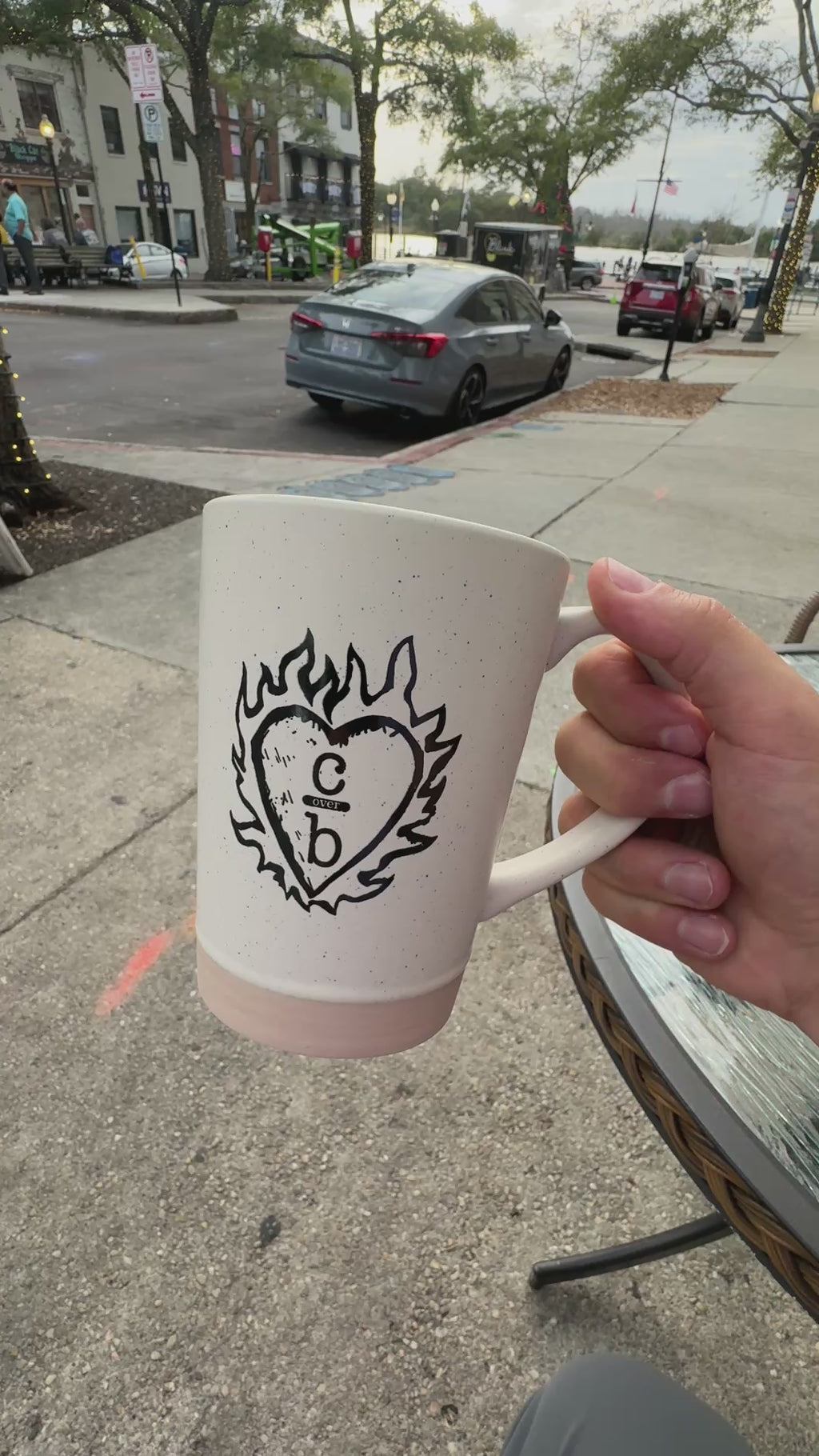 Flame Heart Clothes Over Bros One Tree Hill  16 oz Mug - Natural