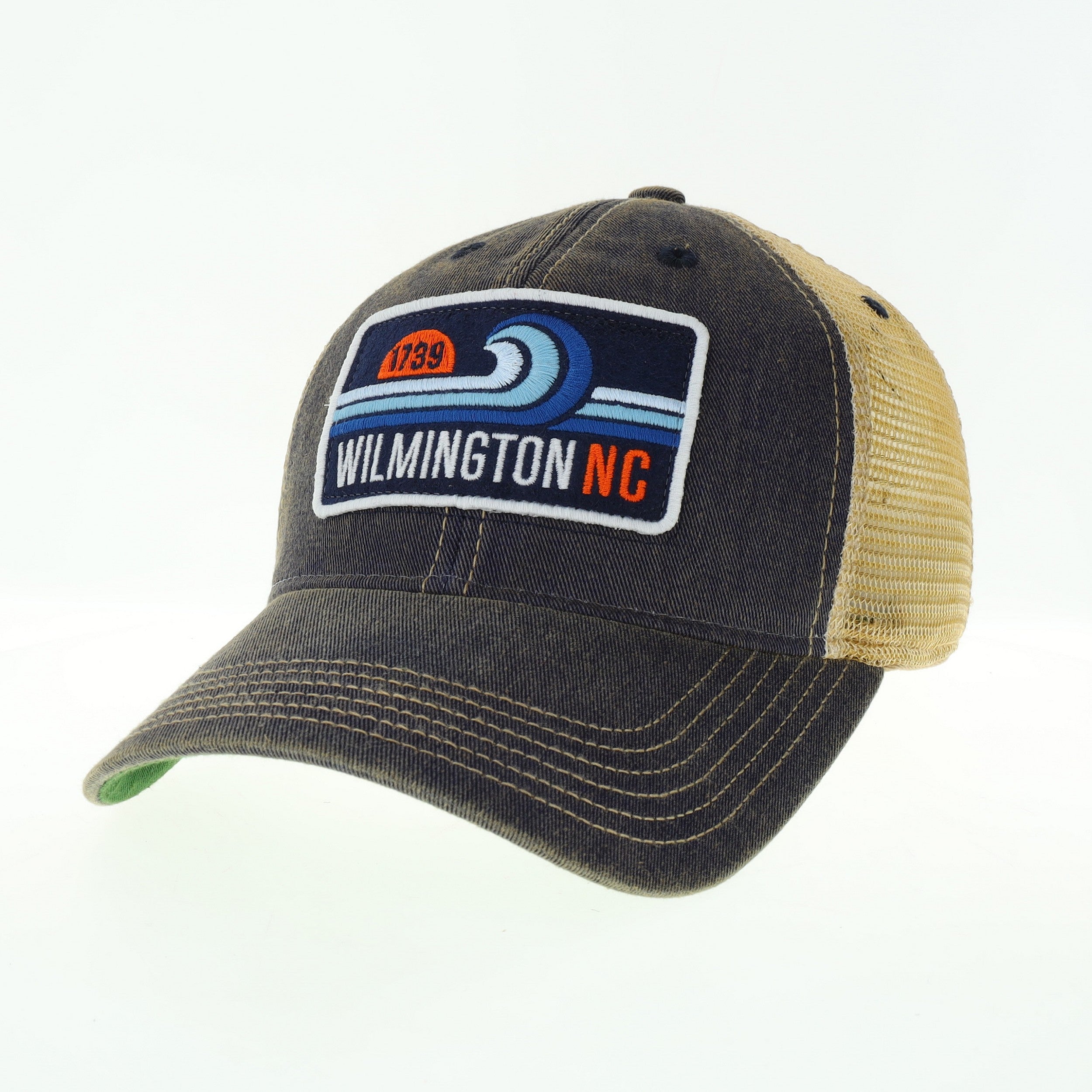 Wilmington NC Surf waves  - Hat - Navy OFA