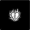MINI Flame Heart Clothes Over Bros MINI - Decal/Sticker  2"x2"