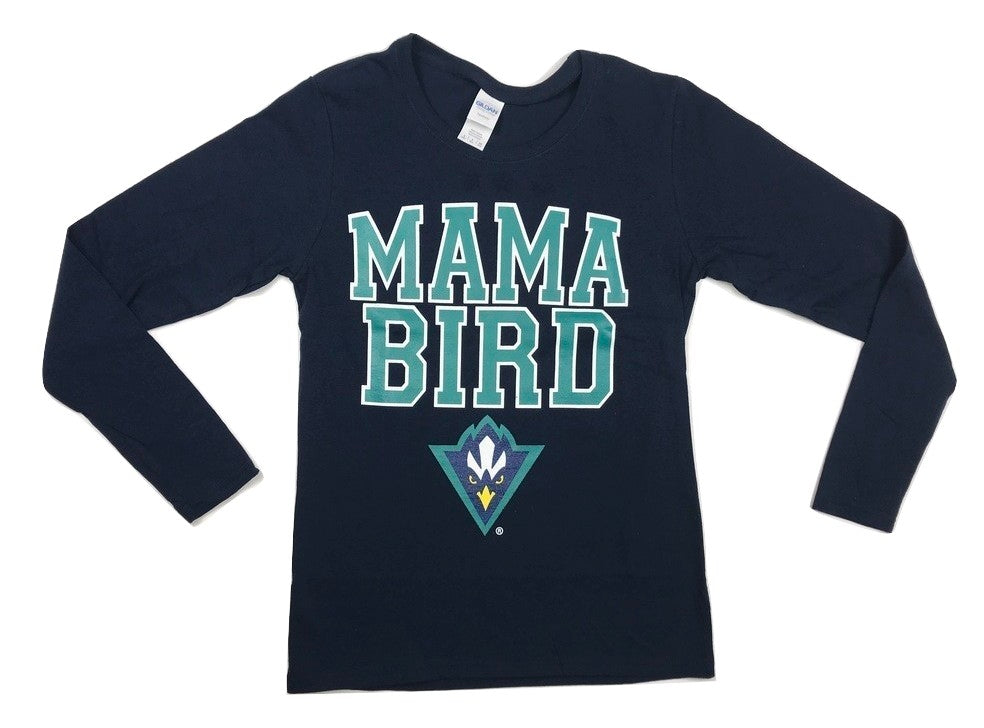Mama Bird - (Fitted ) Long Sleeve Shirt - Navy