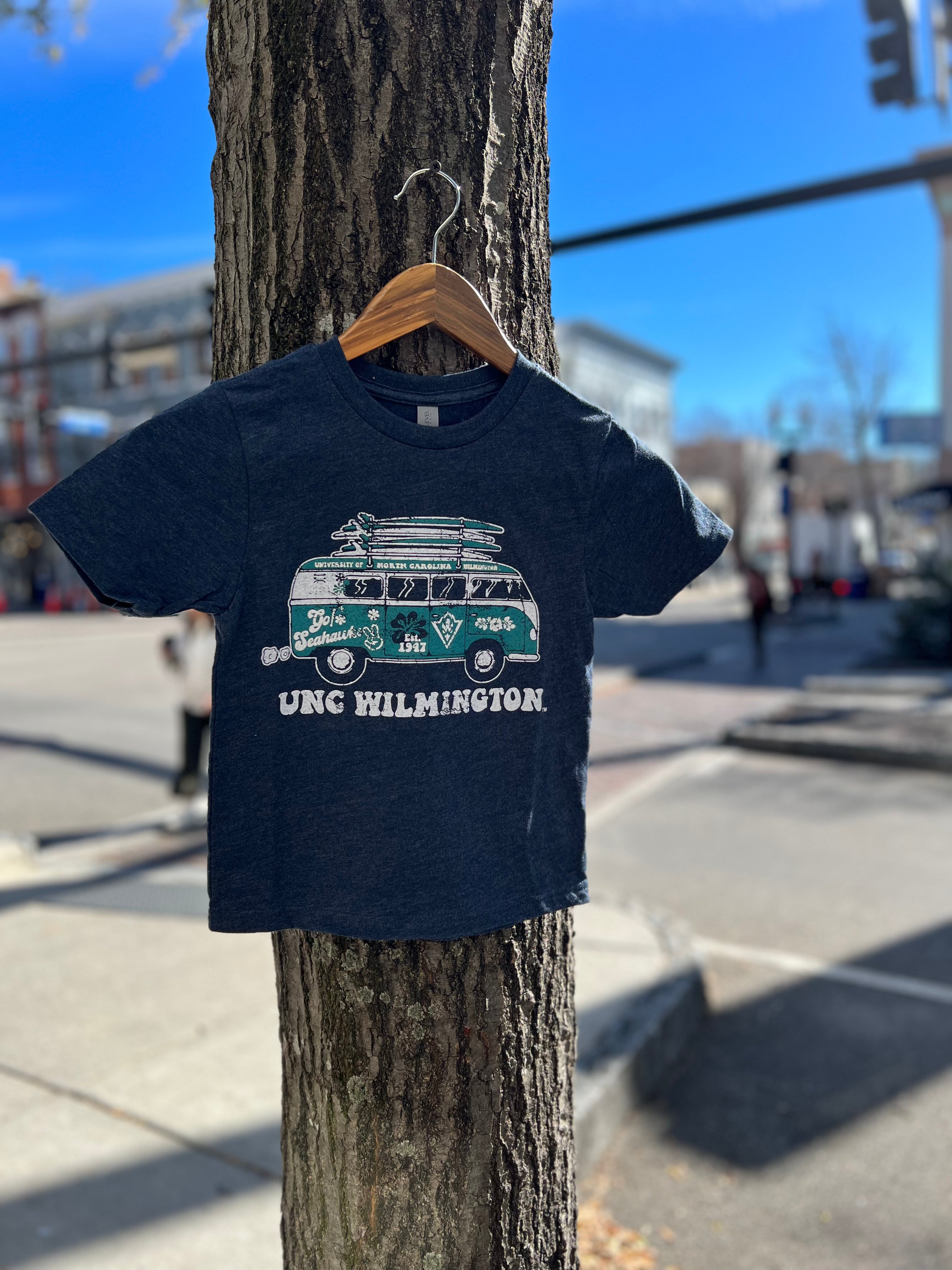 Uncw Bus Youth - T Shirt  - Heather Navy