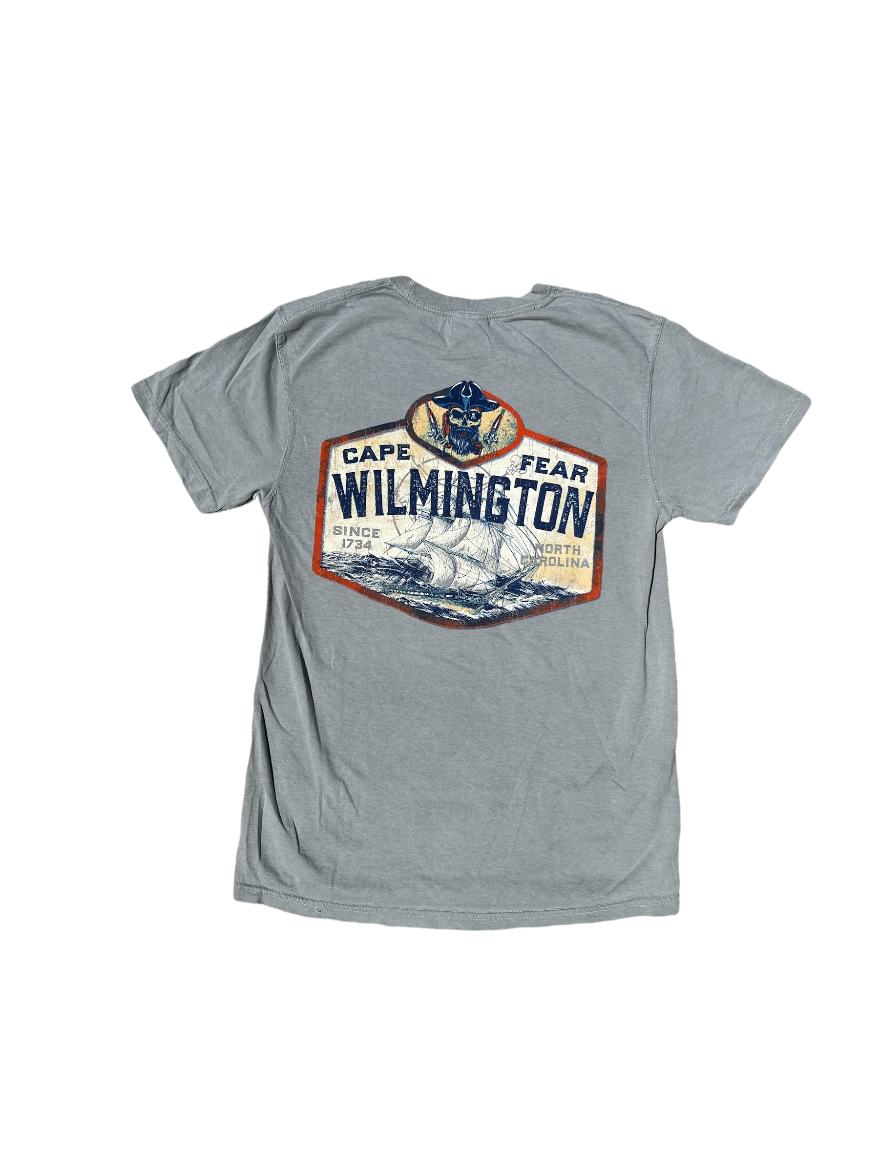 Cape Fear Pirate Ship - T Shirt - Greyn