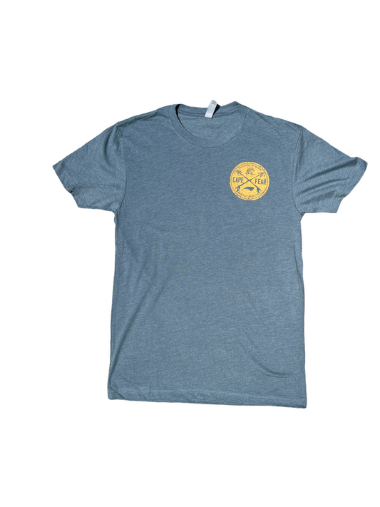 Cape Fear Waves Circle - T Shirt - Indigo
