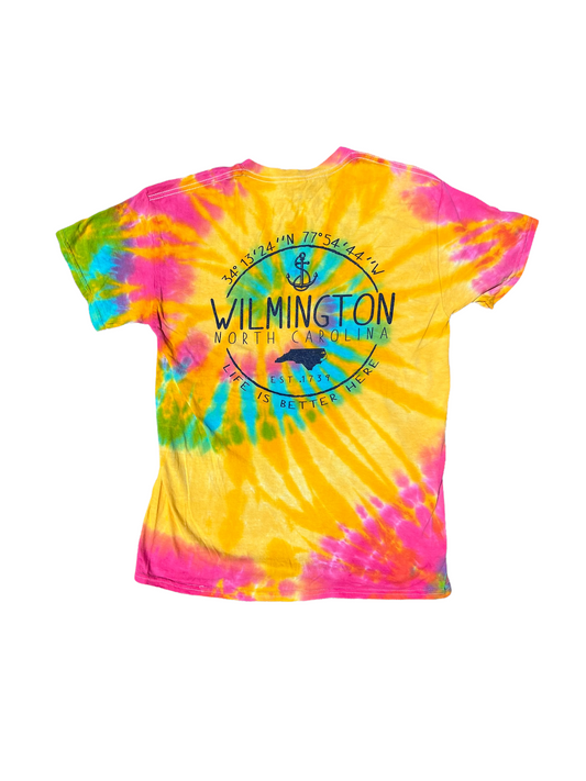Circle Anchor Wilmington NC - Tie Dye T Shirt - Aurora