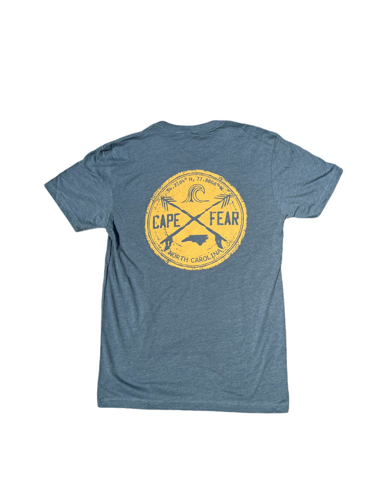 Cape Fear Waves Circle - T Shirt - Indigo