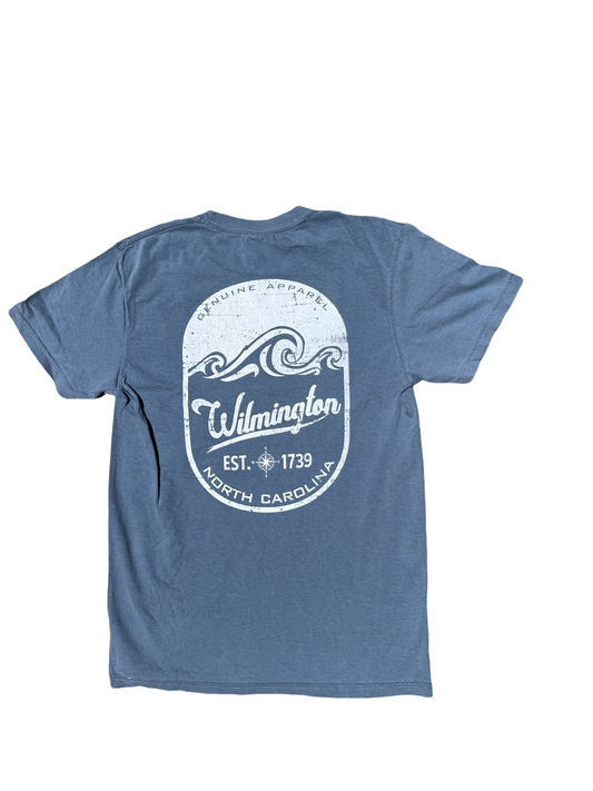 Waves Cylinder  Wilmington NC - T Shirt - Blue Jean