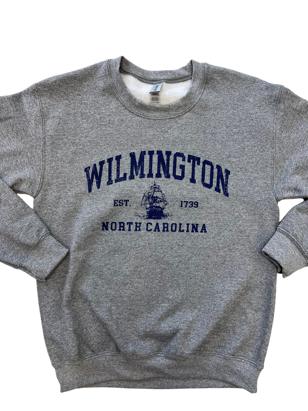 Wilmington NC Boat  - Crew Neck - Graphite Heather