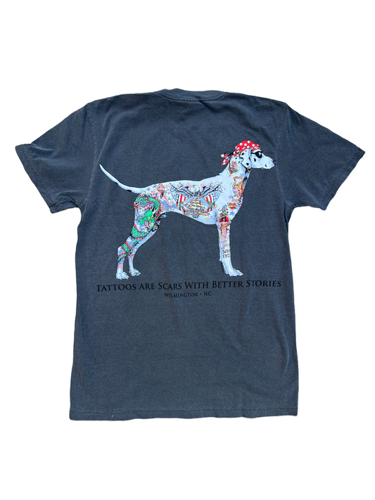 Tattoos are Scars with Better Stories  - Sea Dog T Shirt - Pepper