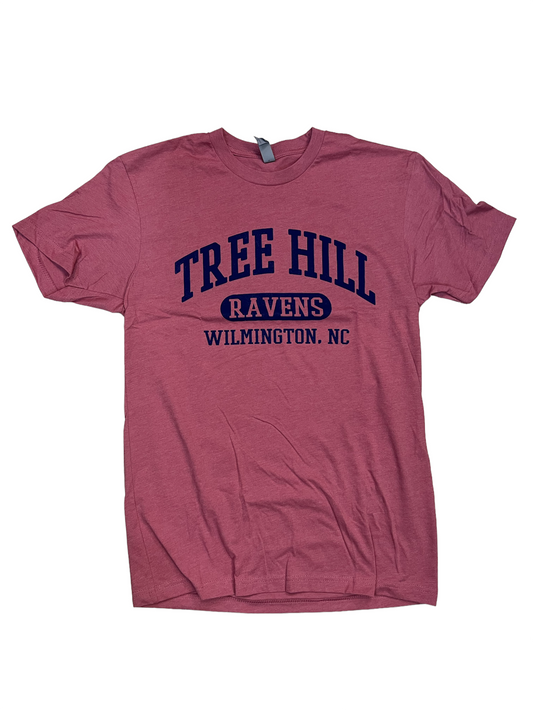 TREE HILL RAVENS 3 TIER TEXT – T SHIRT – Heather Mauve