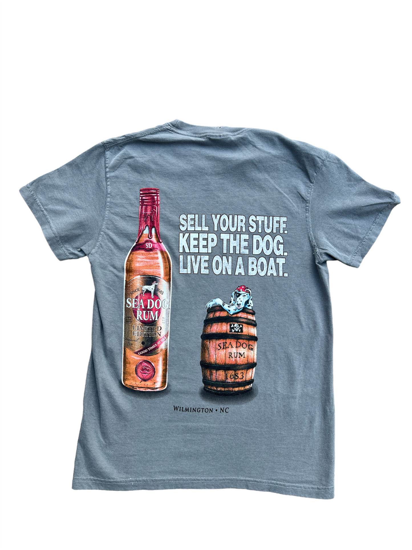 Sell Your Stuff Live on Boat - Sea Dog T Shirt - Grey
