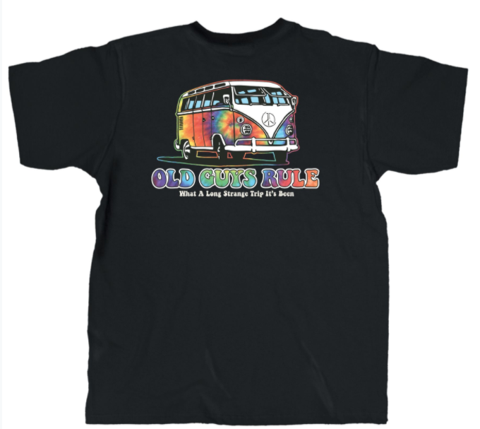 Tripping Bus – Old Guys Rule T Shirt – Black