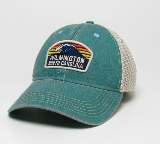 Wilmington Surf Sunset  – Legacy DTA Trucker Hat – Mint  / Beige