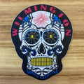 SKULL WILMINGTON  , NC  – BIG STICKER ( 3″ X 4 ″ ROUGHLY )