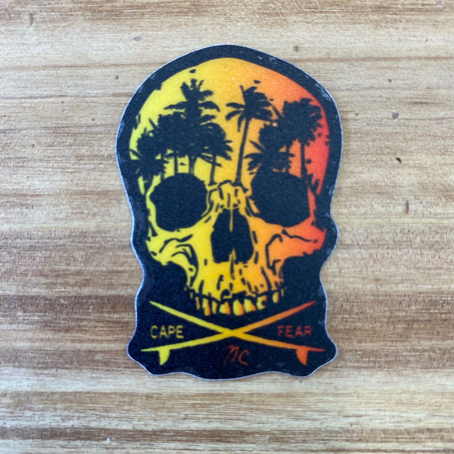 CAPE FEAR SKULL  CAPE FEAR , NC  – STICKER ( 2″ X 2″ ROUGHLY )