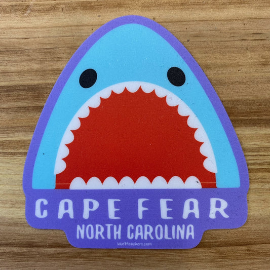 SHARK CAPE FEAR  , NC  – BIG STICKER ( 3″ X 4 ″ ROUGHLY )