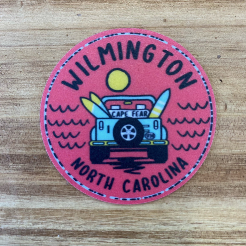 Jeep CIRCLE DOG  WILMINGTON  , NC  – STICKER ( 2″ X 2″ ROUGHLY )