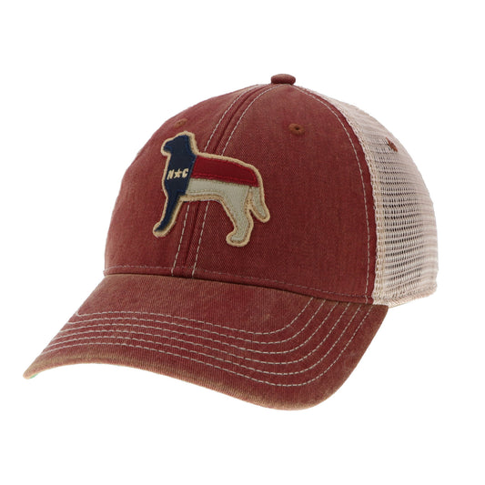 NC Dog – Legacy OFA Trucker Hat – Vintage Cardinal