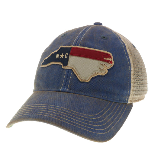 NC State Outline Patch -OFA Trucker Hat – Vintage Blue Jean