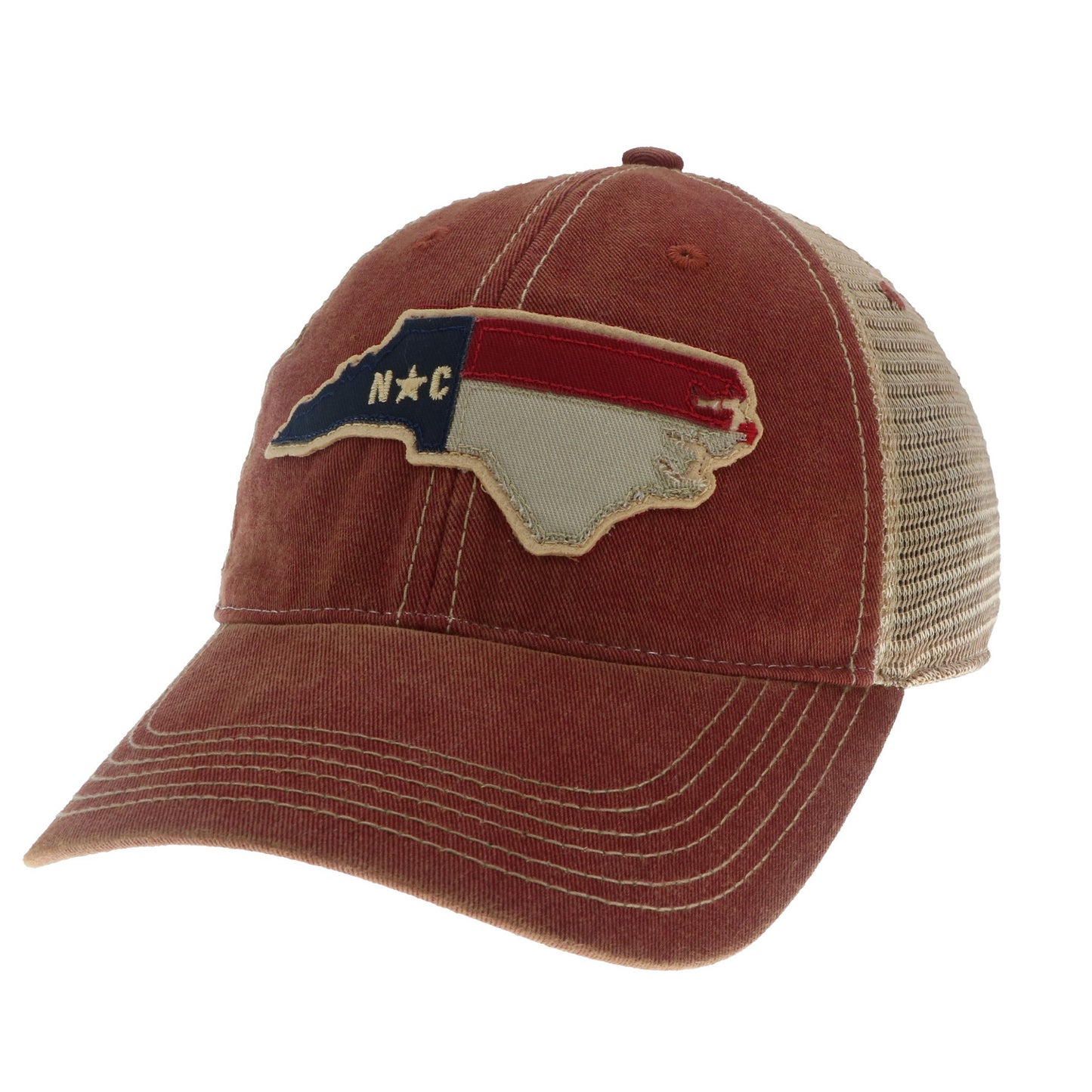 NC State Outline Patch -OFA Trucker Hat – Vintage Cardinal